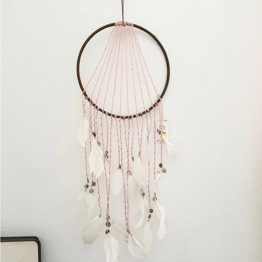 Urban Outfitters Pink and White Wall Hanging